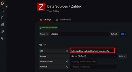 配置 Zabbix 数据源示例 1